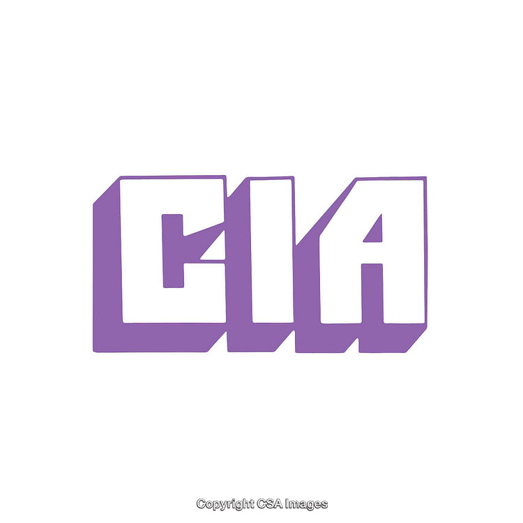 Boldly Designed Purple CIA Text Graphic with Shadowed Lettering