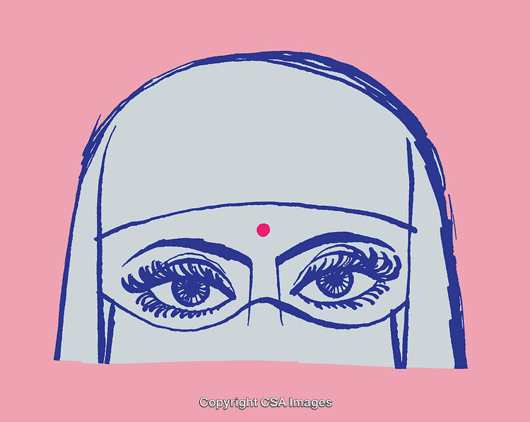Color Line Art Drawing of Eyes With Cultural and Modern Aesthetics
