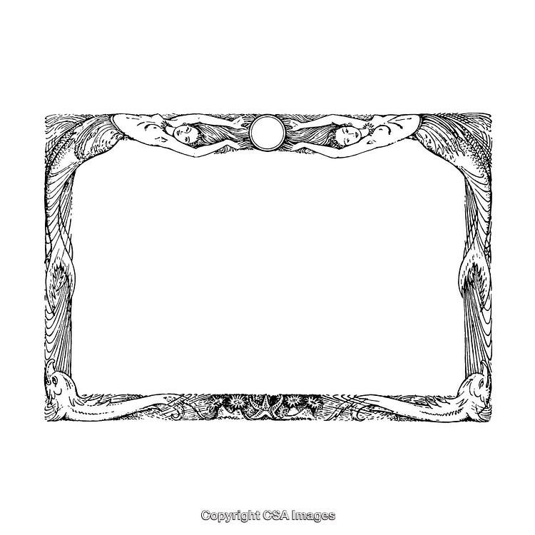Elegant Black And White Border With Ornate Artistic Design Elements
