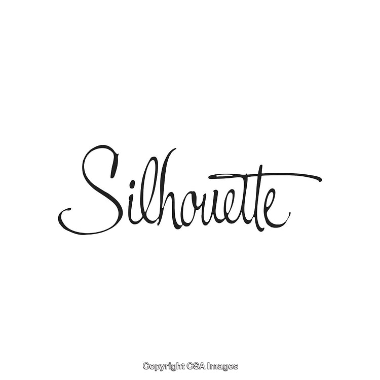 Elegant Handwritten Word 'Silhouette' in Stylish Script Typeface