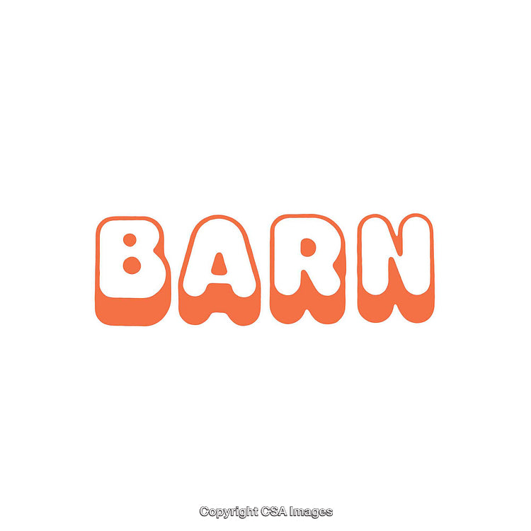 Playful Orange Lettering With Rounded Edges On White Background