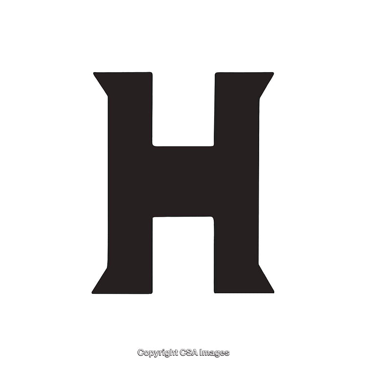 Bold Representation of the Letter H in Black Serif Design