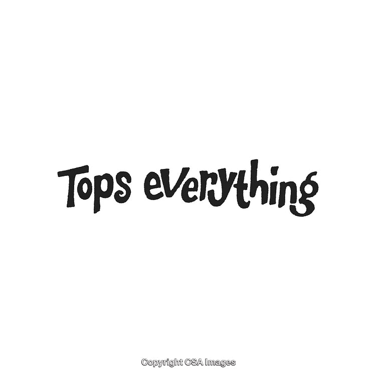Playful Handwritten Typography Design Featuring 'Tops Everything' Text on White Background