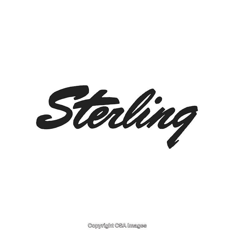 Elegant Black Calligraphy Style Sterling Text on a White Background