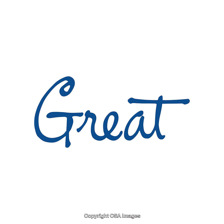Handwritten Blue Script Word Art Illustration on White Background