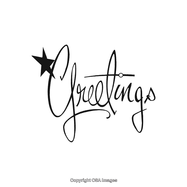 Elegant Handwritten Greetings Typography Artwork Featuring Decorative Star Element