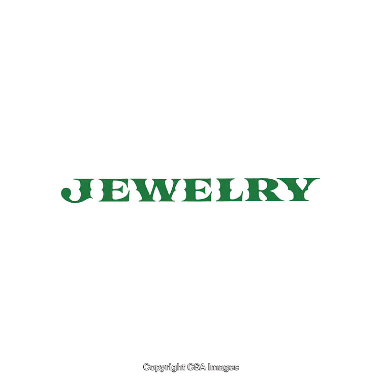 Minimalistic Green Text on White Background Featuring the Word 'Jewelry'