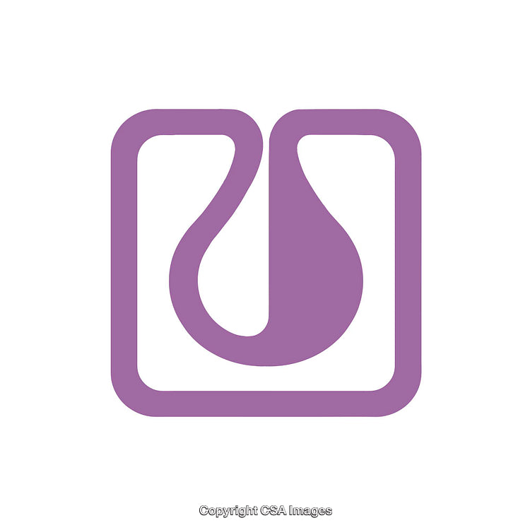 Minimalist Purple Icon Representing a Drop Within a Rounded Square Design