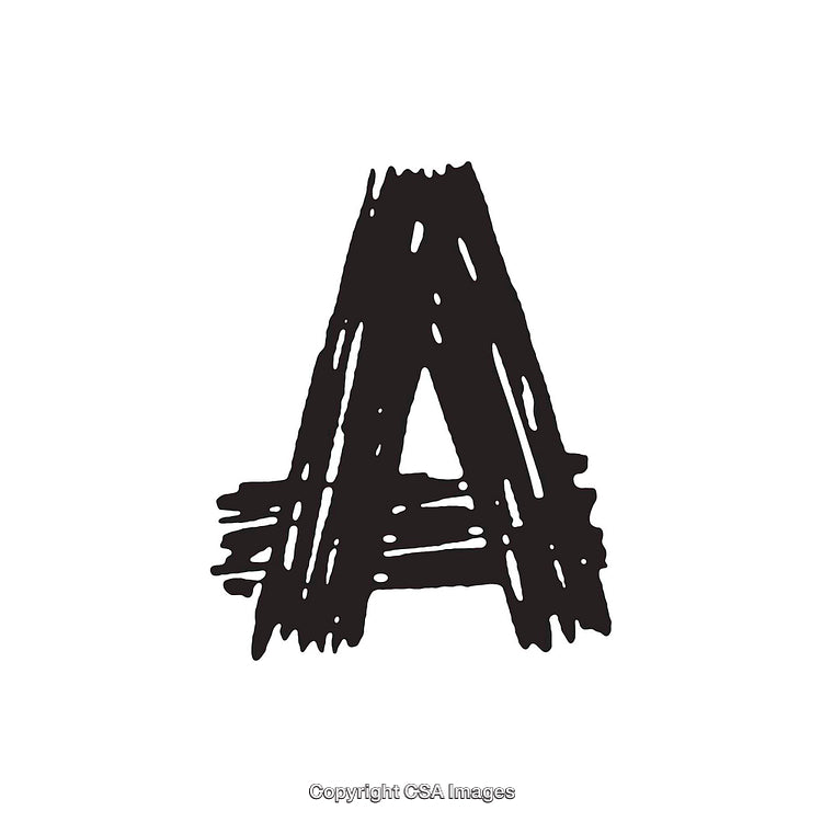 Decorative Hand-Drawn Letter A with Artistic Brush Design