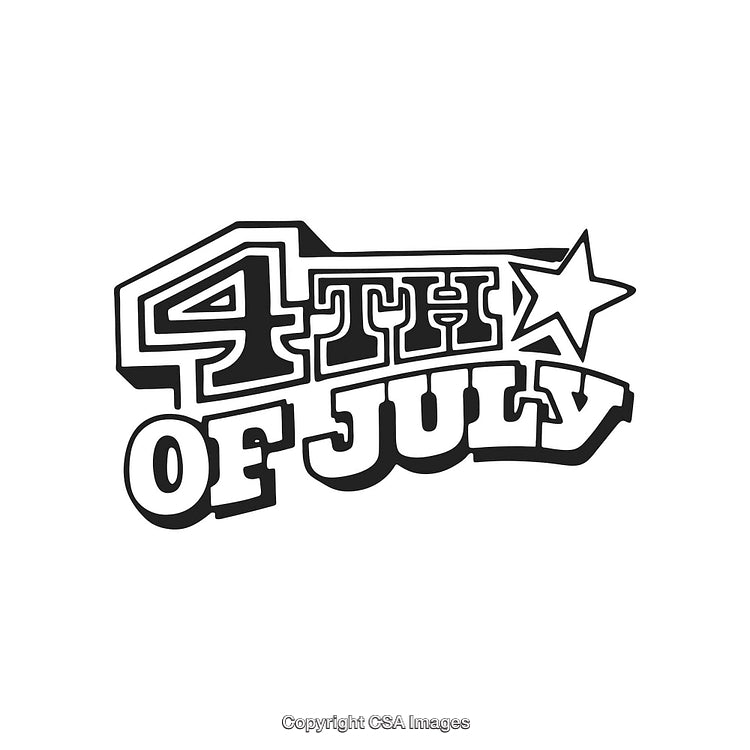 4th of July Celebration Typography Design with Star Symbol