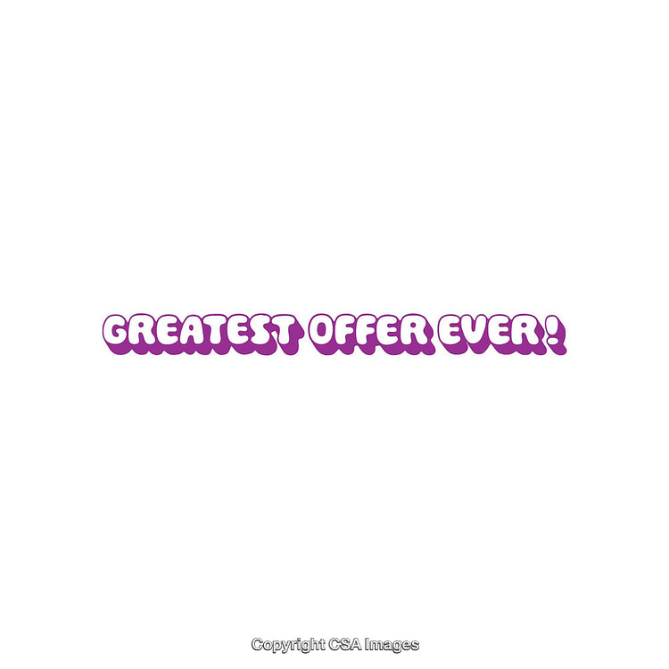 Bold Purple Text Displaying 'Greatest Offer Ever' With Modern Style