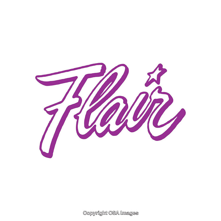 Stylized Purple Flair Logo with Star on White Background