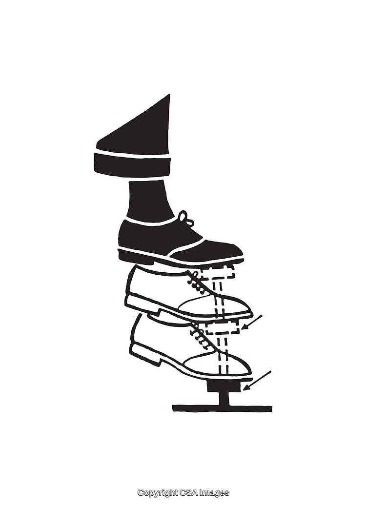 Illustration of a Foot Wearing Shoes with Dynamic Motion Concept