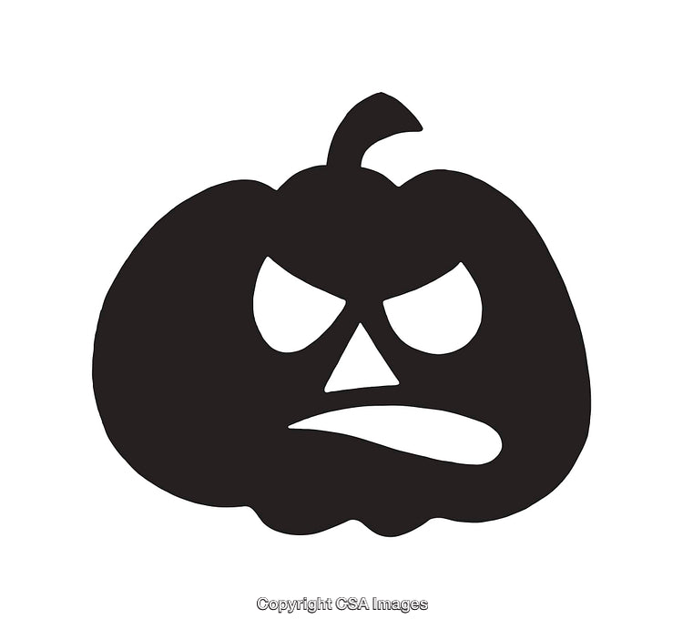 Silhouette of an Angry Jack-o'-Lantern Halloween Design