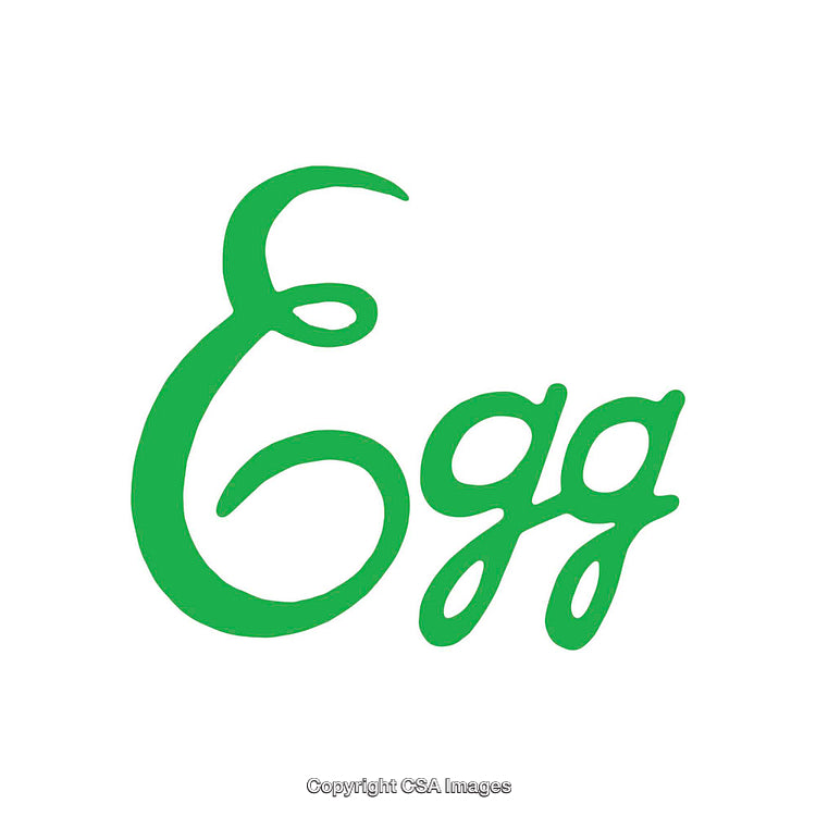 Green Script Logo Featuring the Word 'Egg' in Artistic Text Design