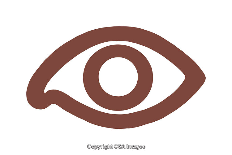 Simple Hand-Drawn Eye Icon in Brown Outline Style