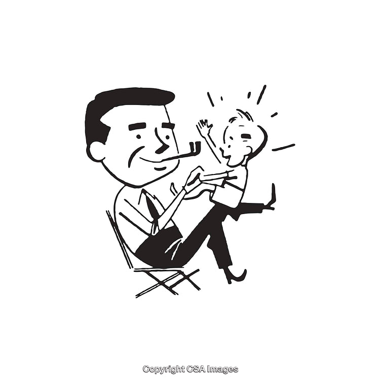 Illustration of a Father and Child in Joyful Interaction