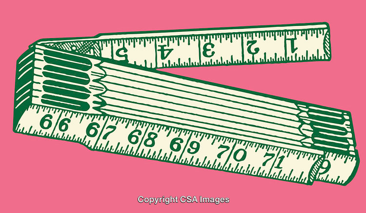 Retro Line Art of Folding Ruler on Vibrant Background