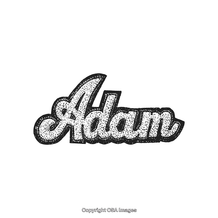 Vintage Dot Style Typography Design Featuring the Name 'Adam'