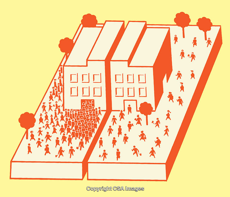 Contrasting Groups of People in Organized and Crowded Settings