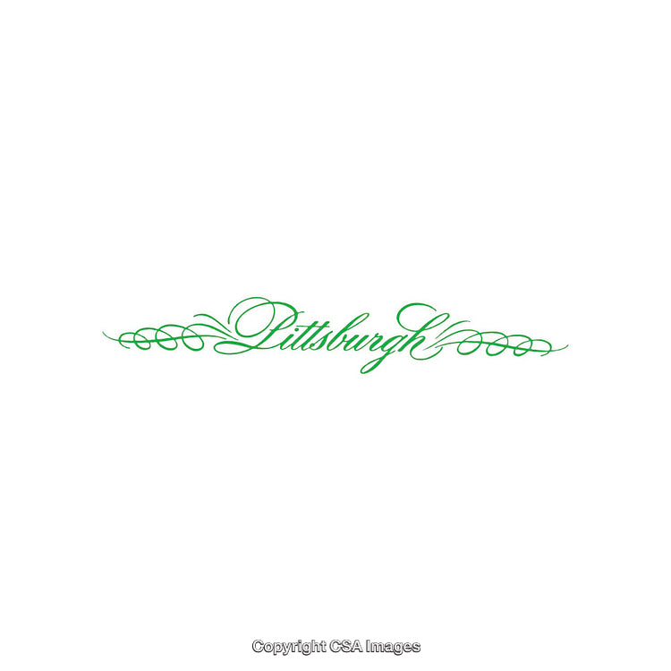Elegant Green Script Text Featuring the City Name Pittsburgh