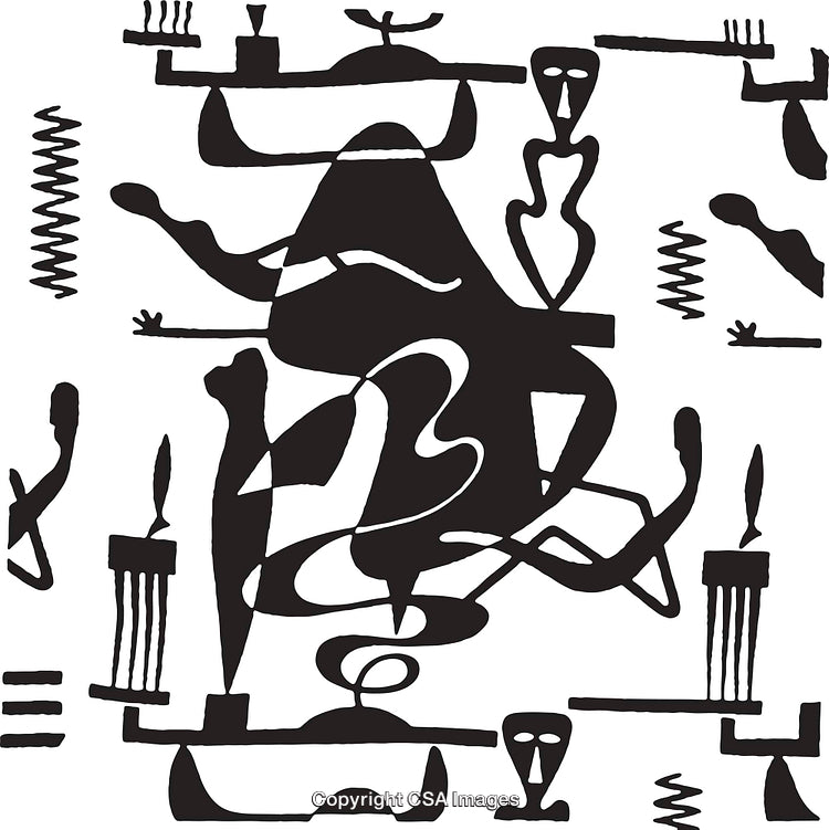 Black and White Abstract Shapes and Patterns in Minimalist Design