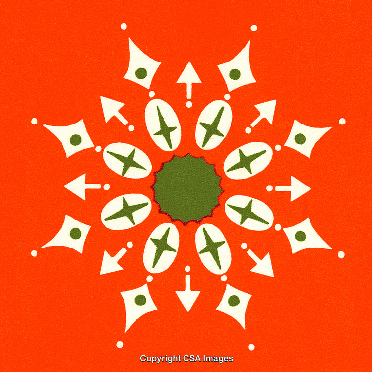 Abstract Geometric Pattern with Symmetry and Bright Contrasting Colors