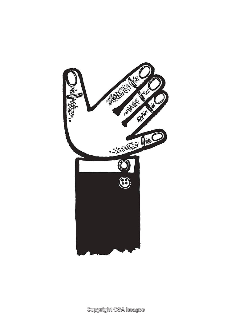 Black and White Hand Gesture Illustration With a Stylized Design