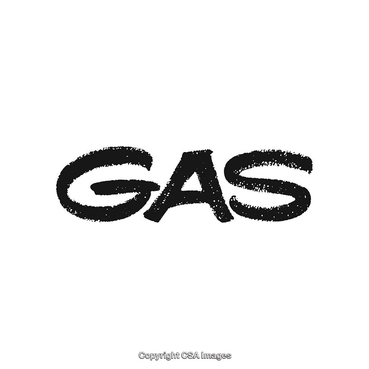Bold Grunge Gas Text Design on White Background