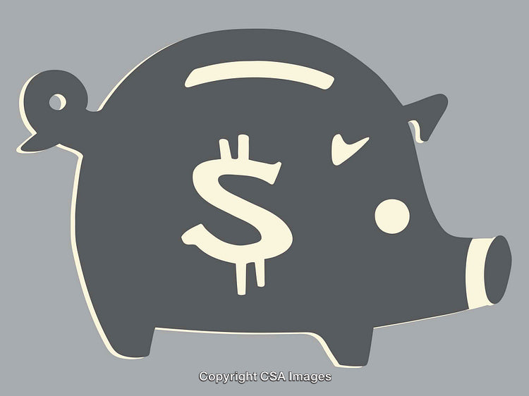 Minimalist Piggy Bank Illustration with Dollar Symbol for Financial Concepts