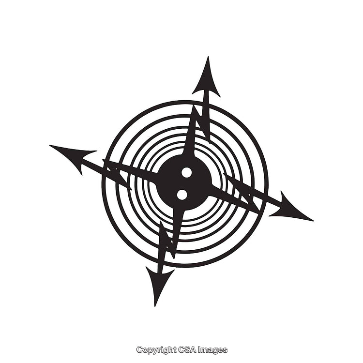 Modern Black and White Abstract Arrow-Shaped Geometric Dingbat