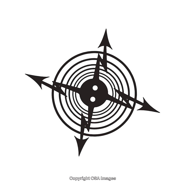 Modern Black and White Abstract Arrow-Shaped Geometric Dingbat