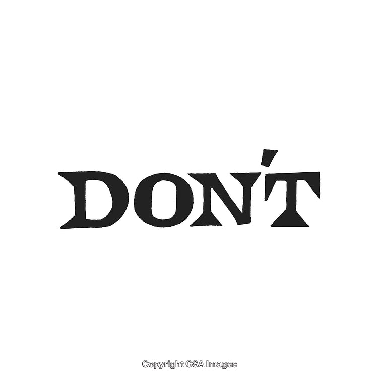 Bold Typeface Displaying the Word 'Don’t' in Black on White Background