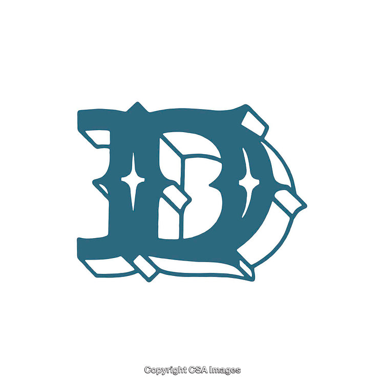 Intricately Designed Letter D with Decorative Vintage Style