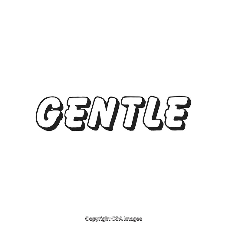 Stylized Typography Displaying the Word 'Gentle' in Bold Black Letters
