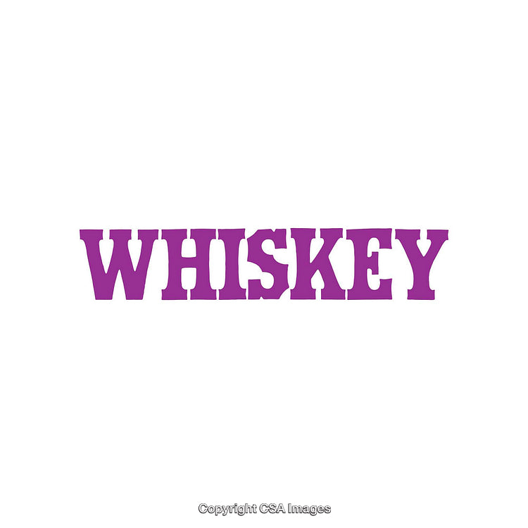 Bold Purple Whiskey Text on a Clean White Background Design