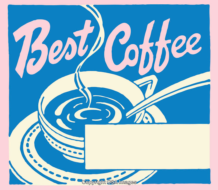 Retro Line Art of a Coffee Mug with Rich Steaming Drink