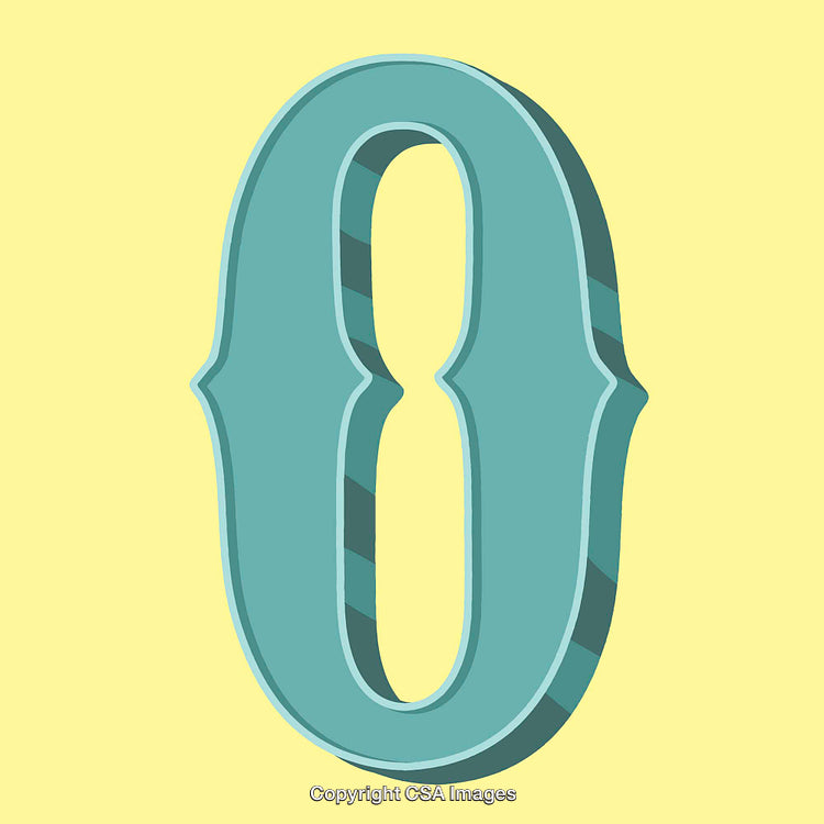 Stylized 3D Letter O Illustration on Yellow Background