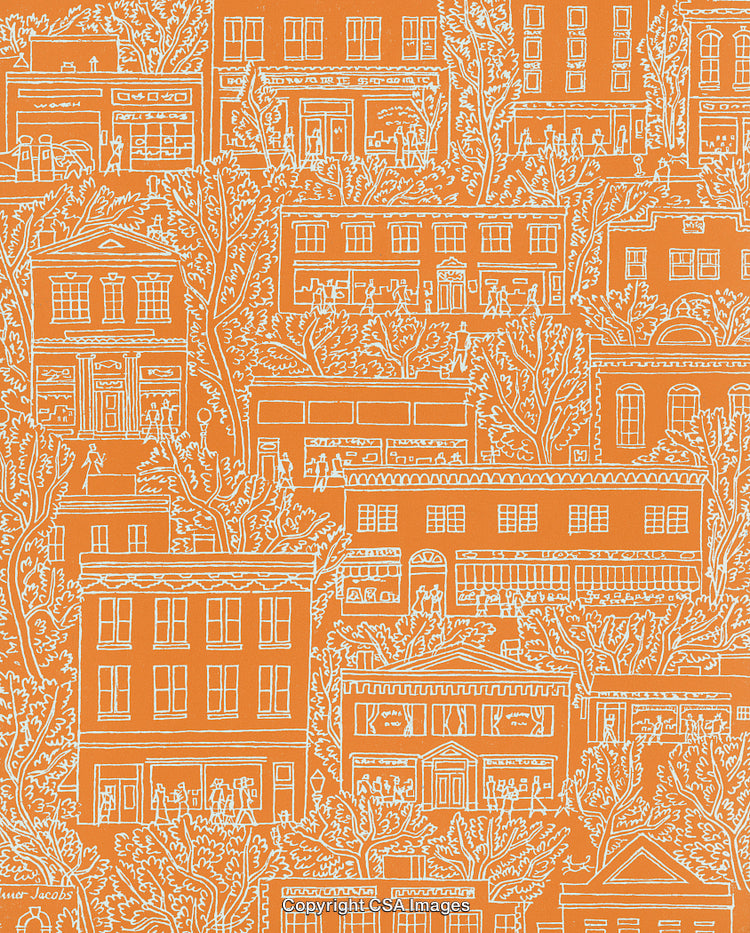 Buildings and Trees Pattern