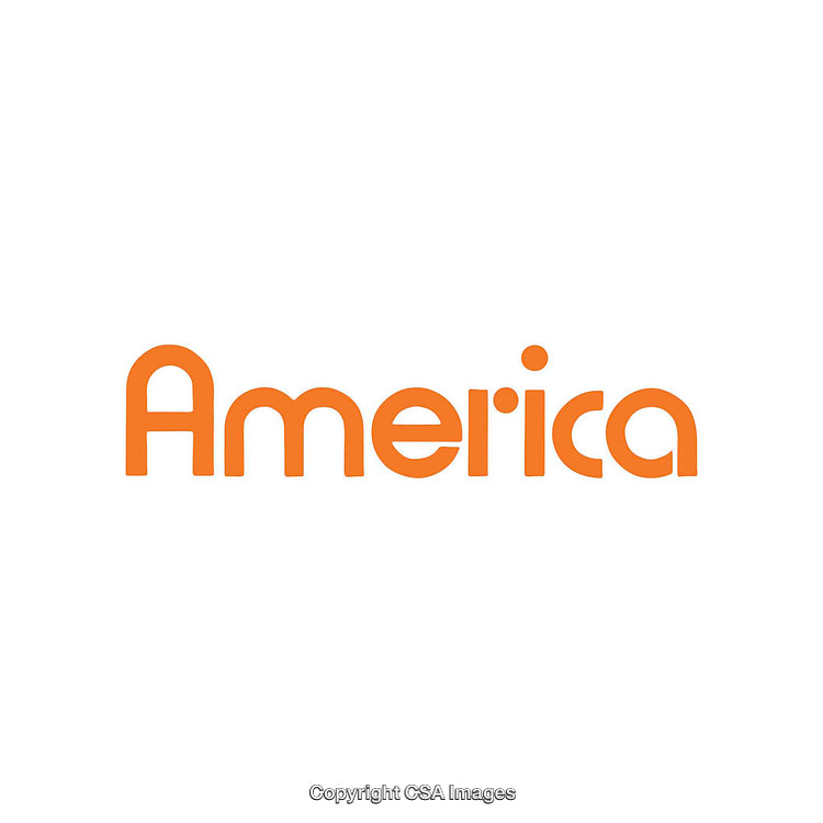 Bright Orange Typography Display Featuring the Word America on a White Background