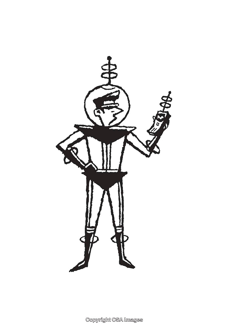 Retro Space Explorer Illustration in Mid-Century Cartoon Style