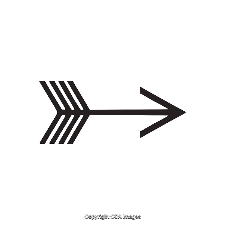 Minimalist Black Arrow Symbol with Simplistic Design on White Background