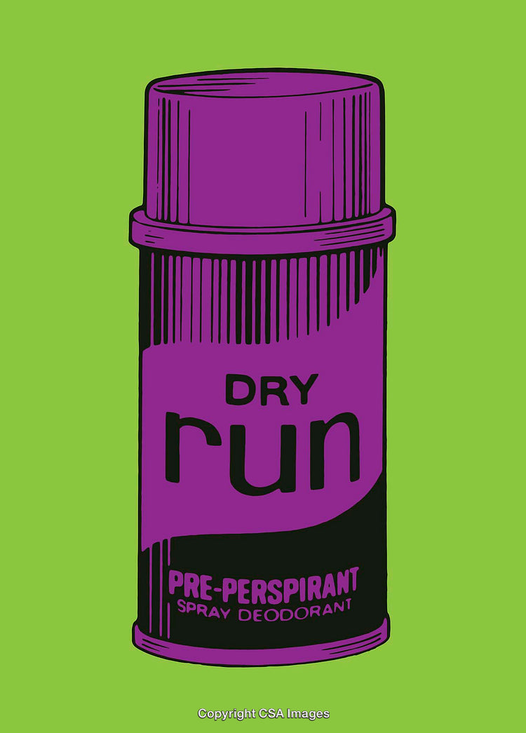 Colorful Illustrative Design of Deodorant Can on Green Background