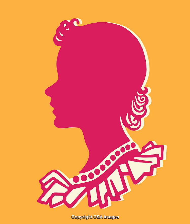 Colorful Silhouette Art of a Woman in Classic Style