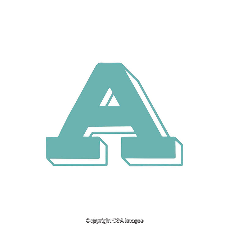 Stylized Letter A Design in Teal with Bold Outlines