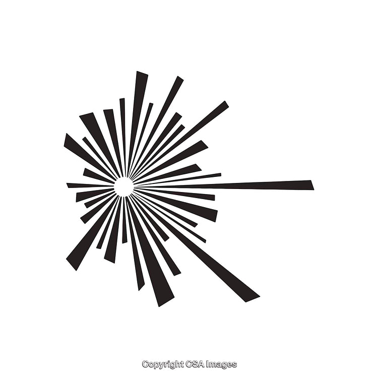 Abstract Black And White Radial Design With Bold Geometric Lines