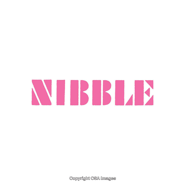 Pink Text Design Featuring the Word Nibble in Stylized Font