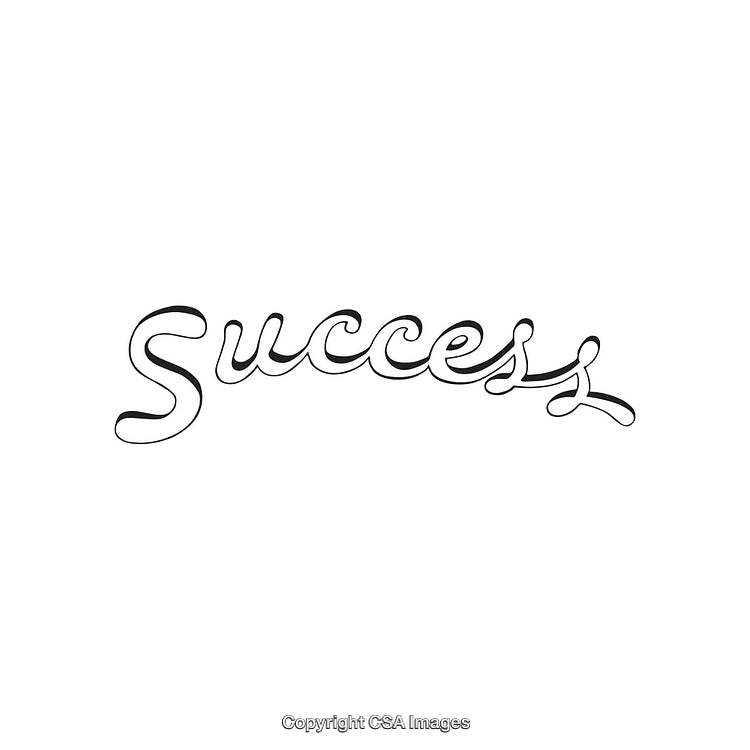 Stylish Handwritten Success Typography Concept in Minimalist Black Design