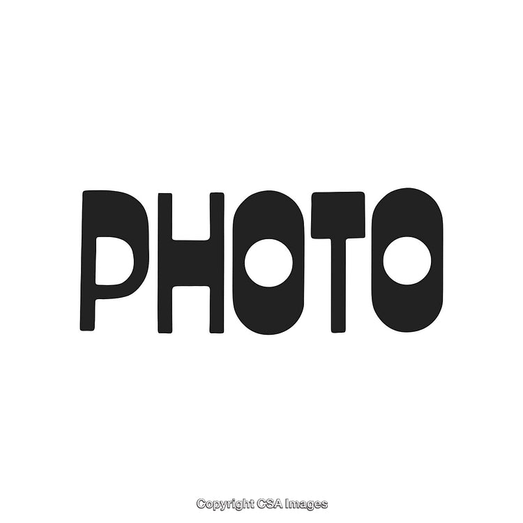 Playful Handwritten Text 'Photo' in Black on White Background