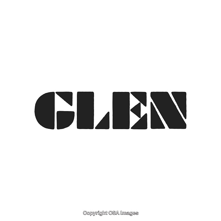Abstract Black Bold Typeface Design with Geometric Elements Isolated on White